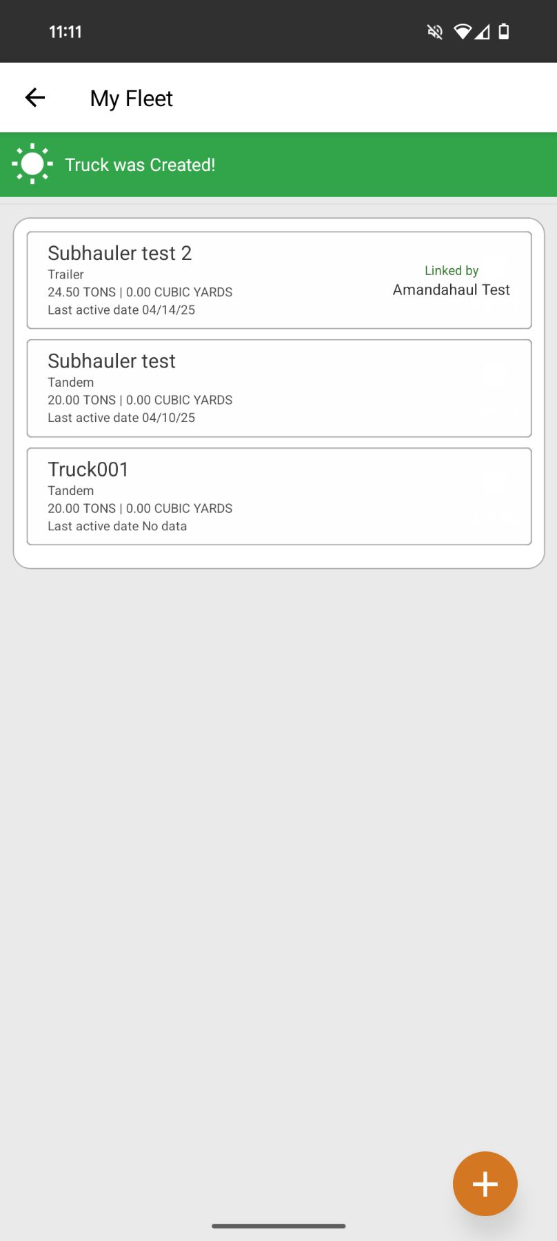The new truck shows in your Fleet