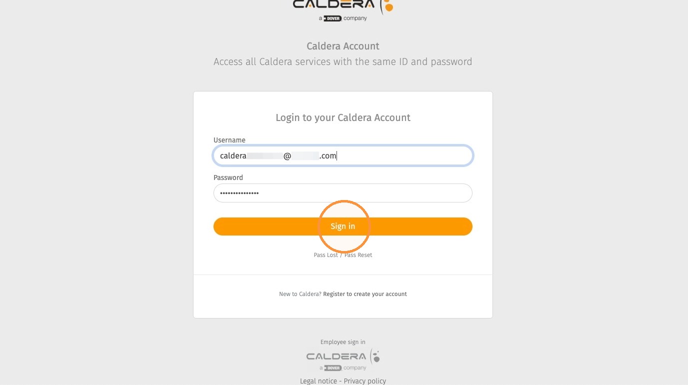 Single sign-on page