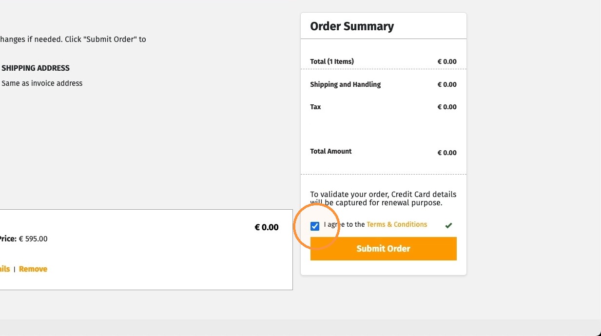 Terms and Conditions agreement