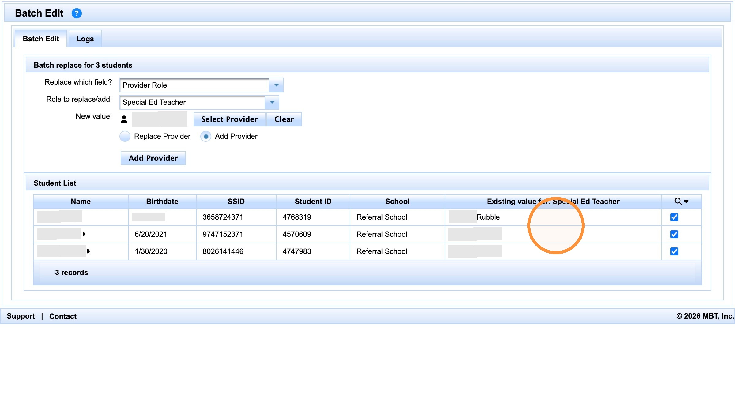 Existing Special Ed Teacher assignment visible before the second add