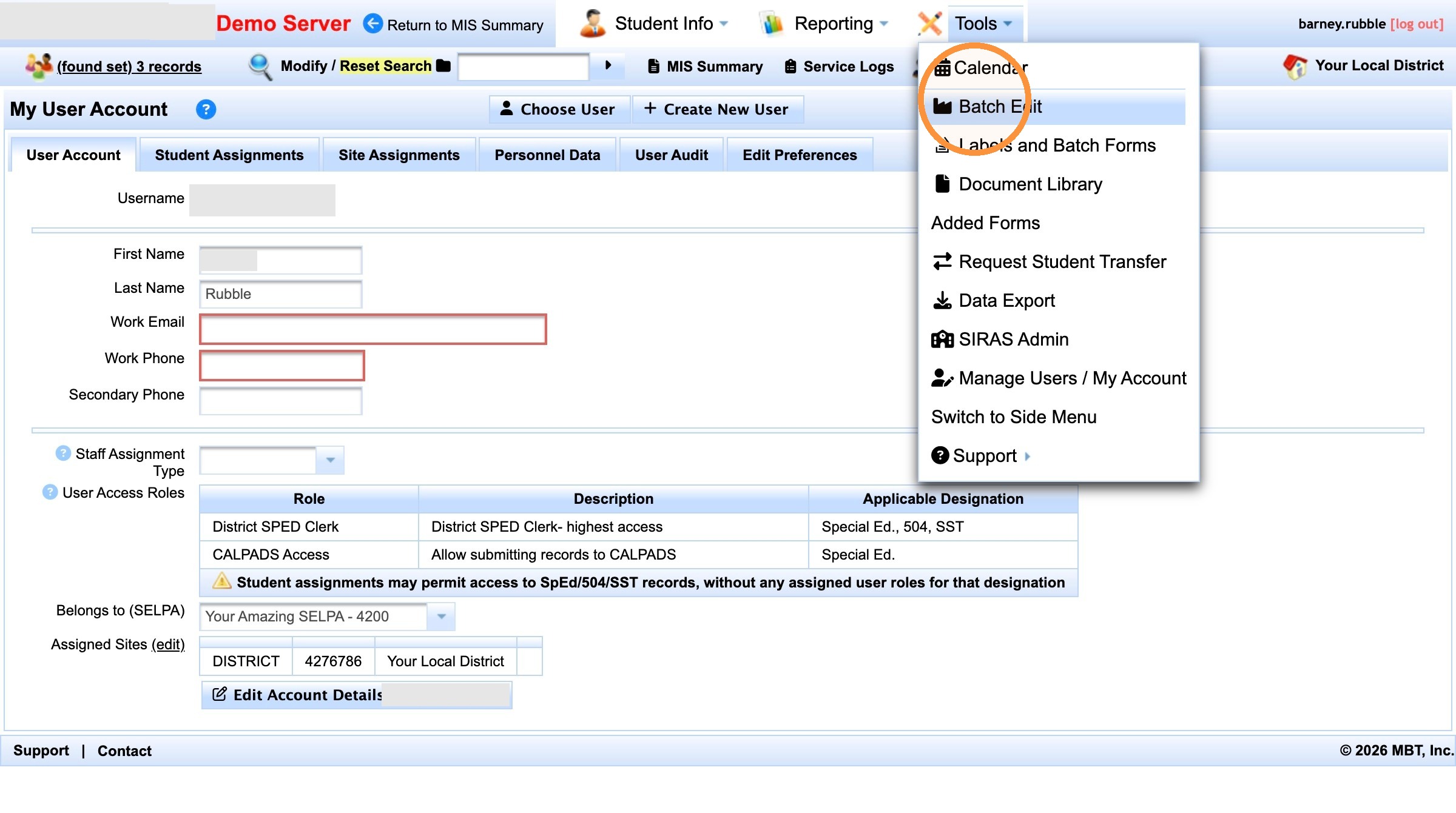 Tools Batch Edit reopened for another provider