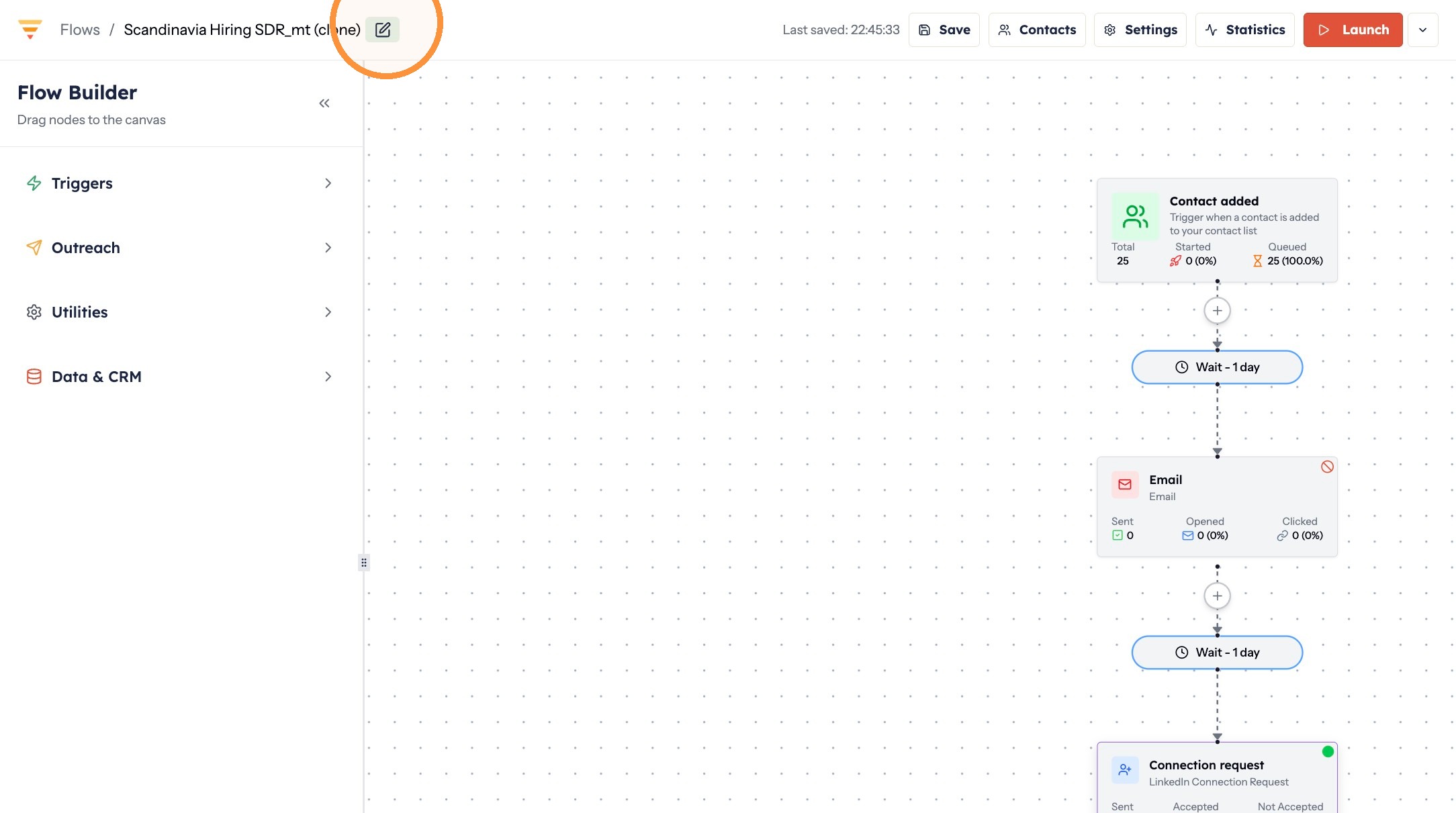 Renaming and configuring the cloned flow