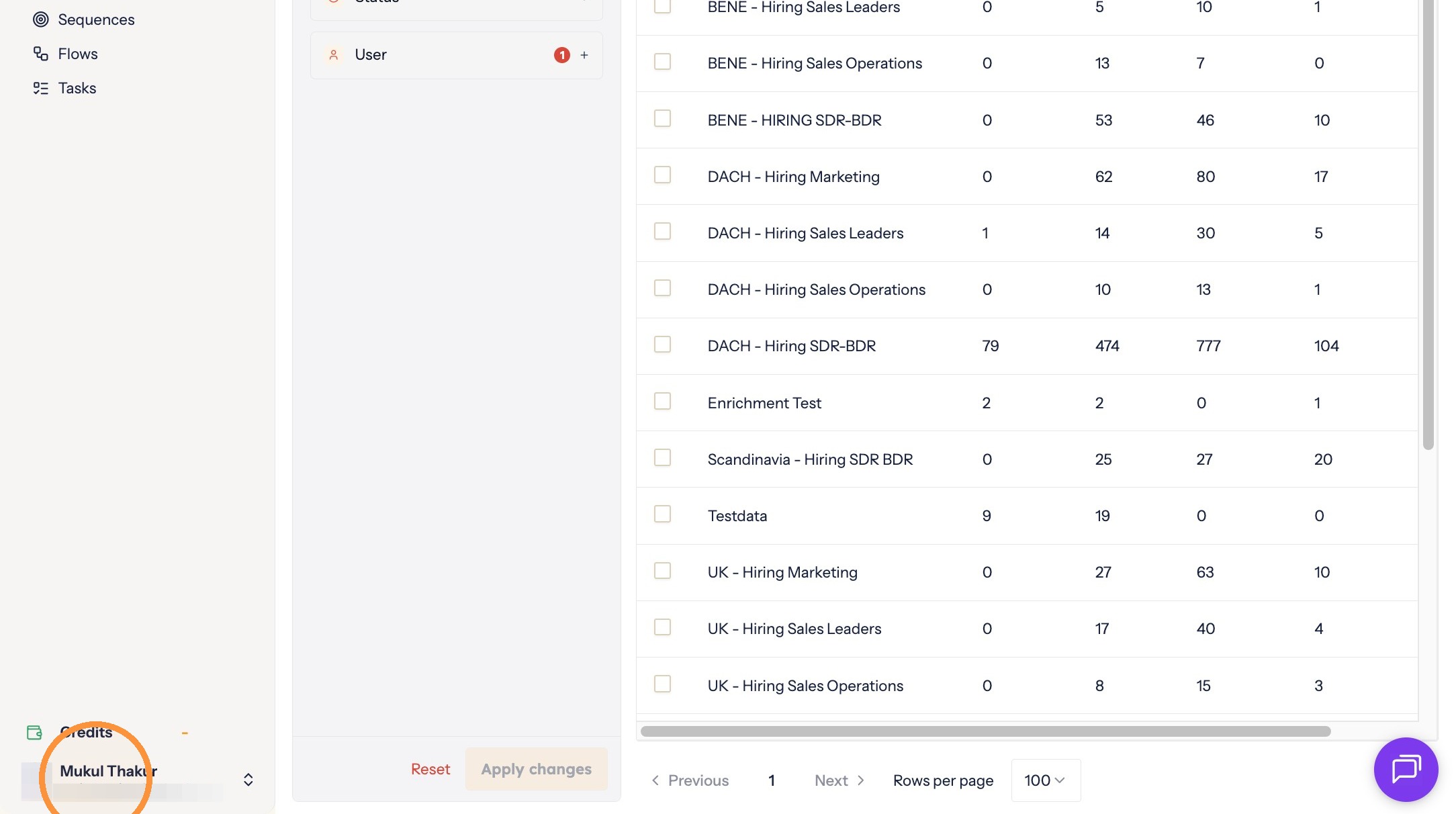 The username at the bottom of the left sidebar