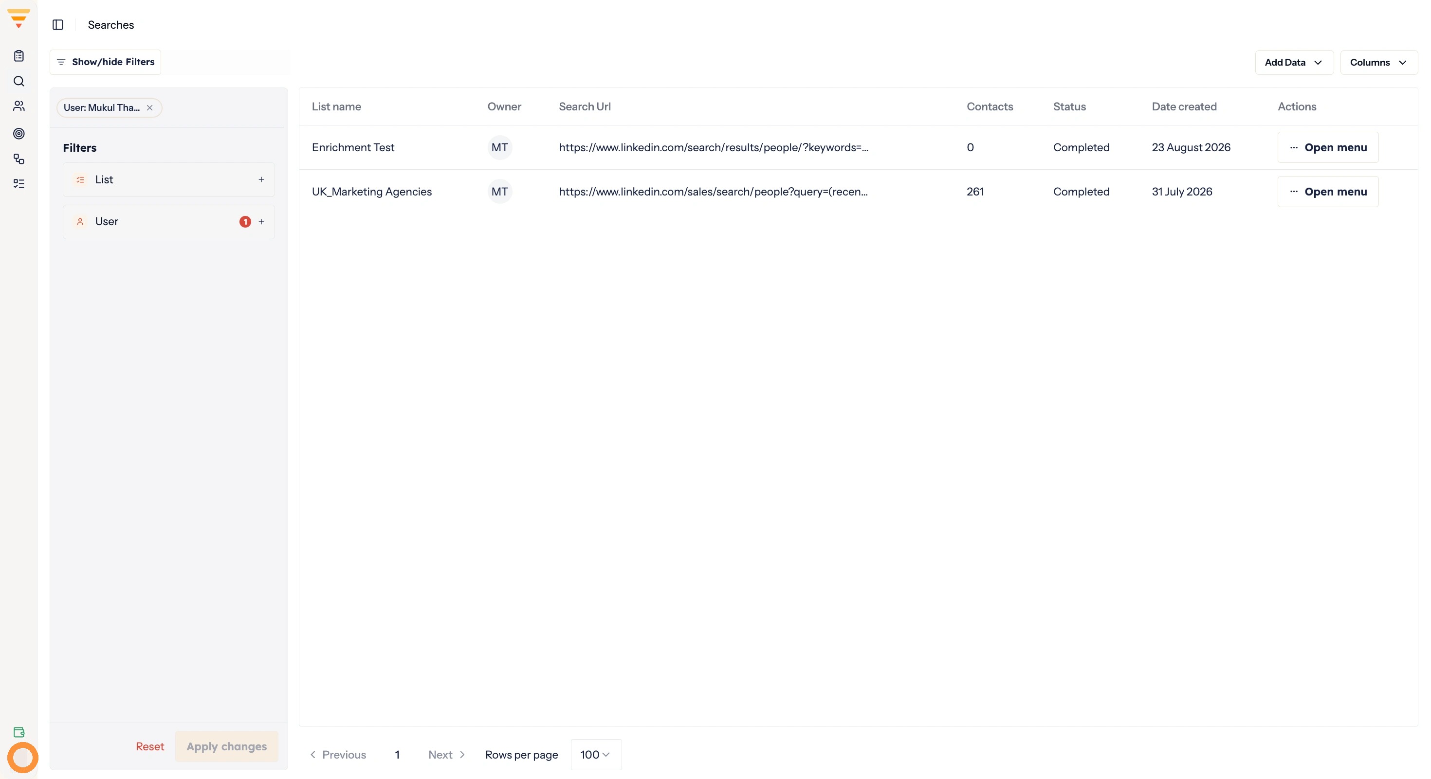 The profile icon in the sidebar
