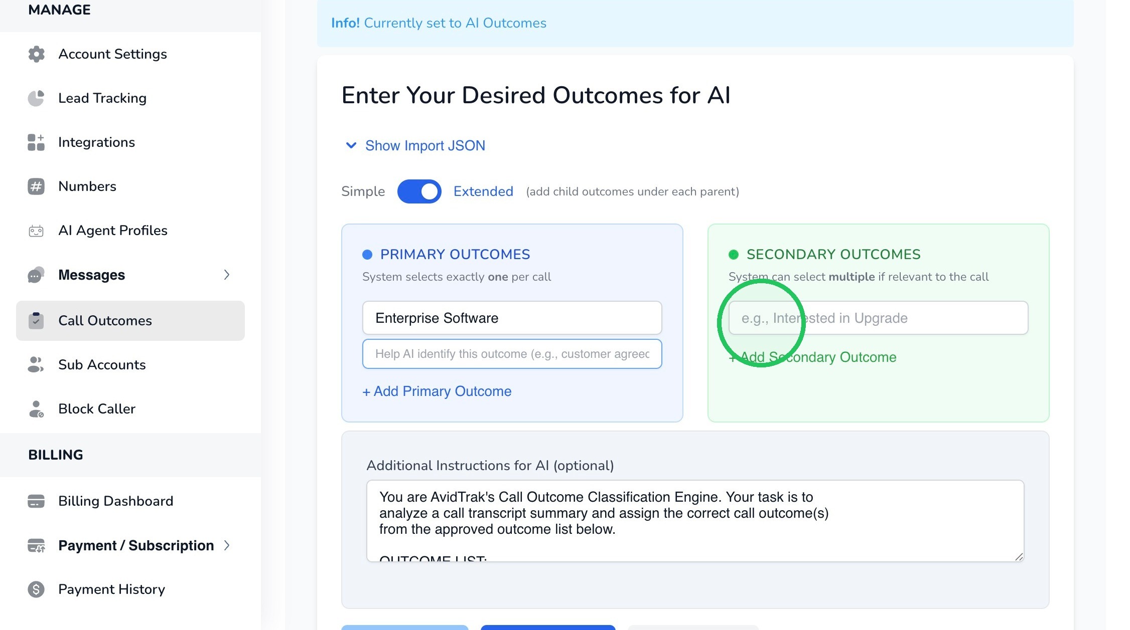 Secondary Outcomes section