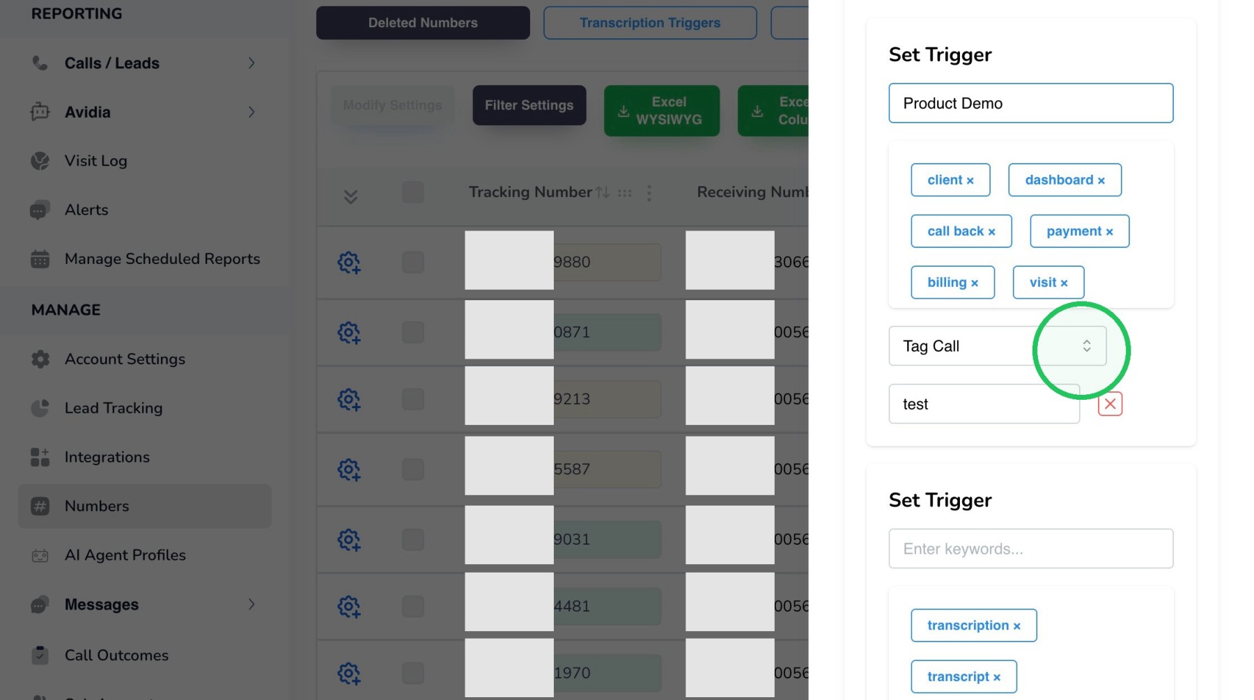 trigger drop-down