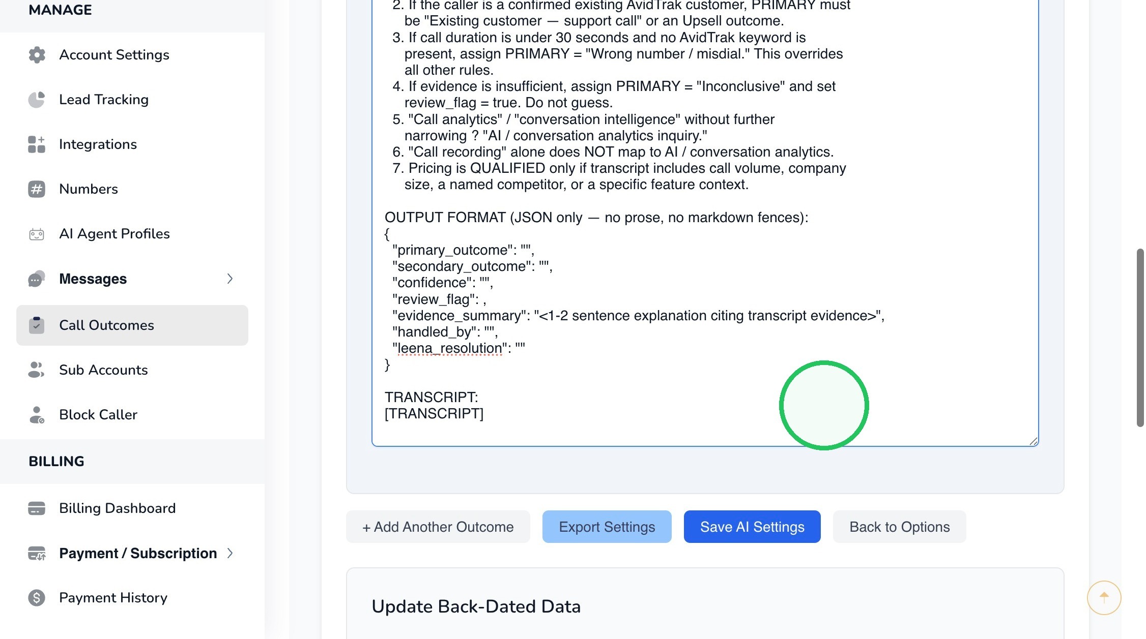 Additional Instructions for AI