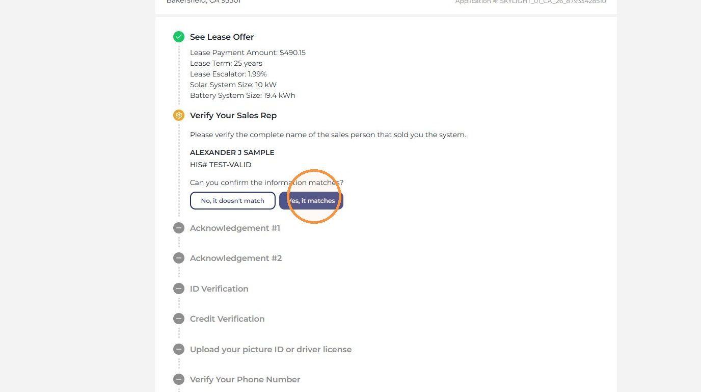 Confirm identity matches