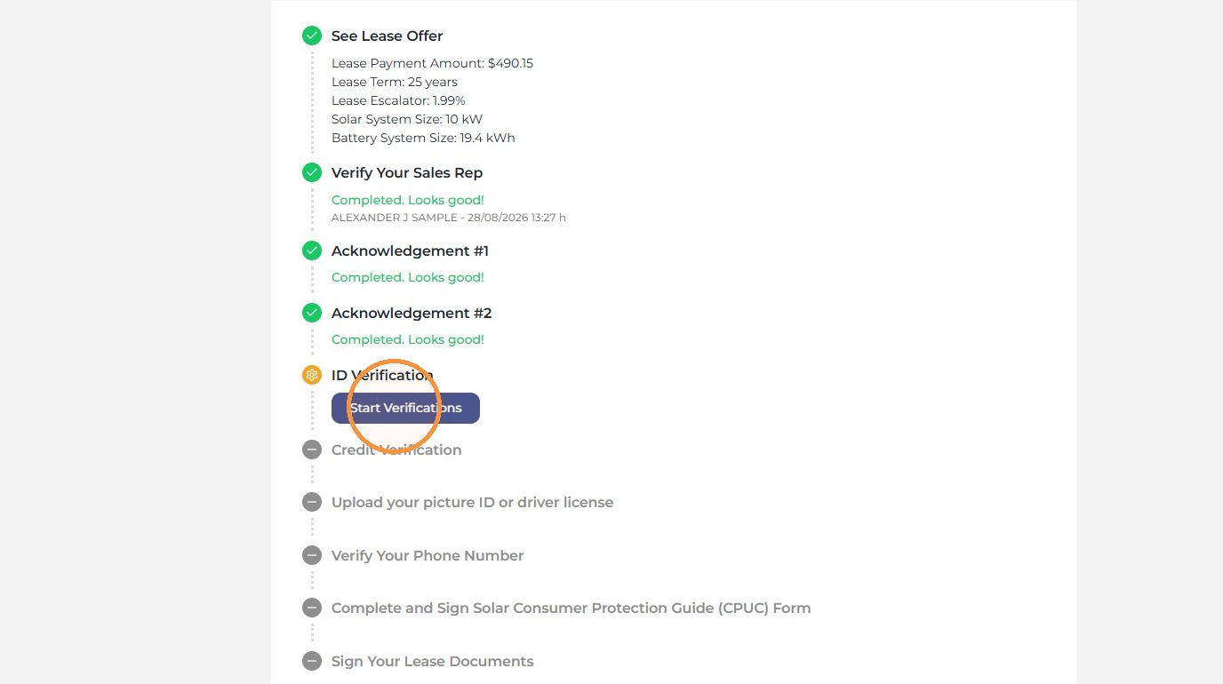 Start Verifications