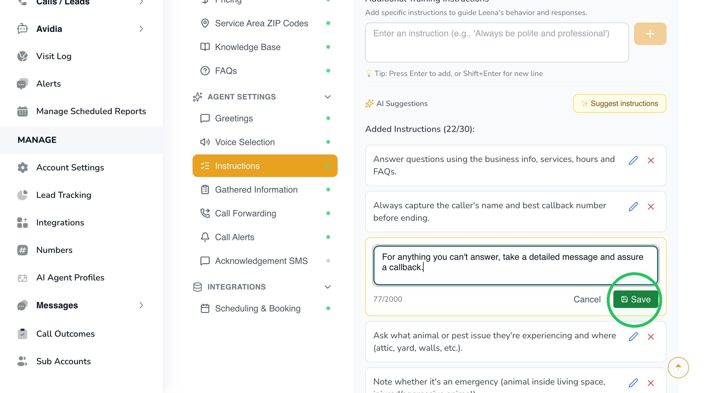 Save after editing