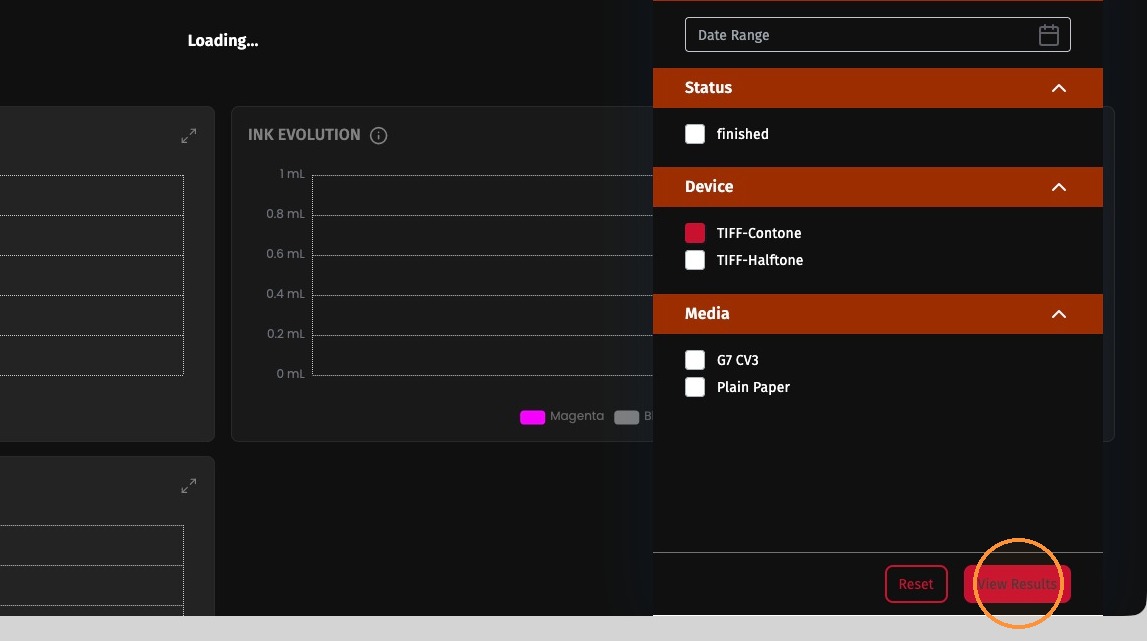 Applying dashboard filters