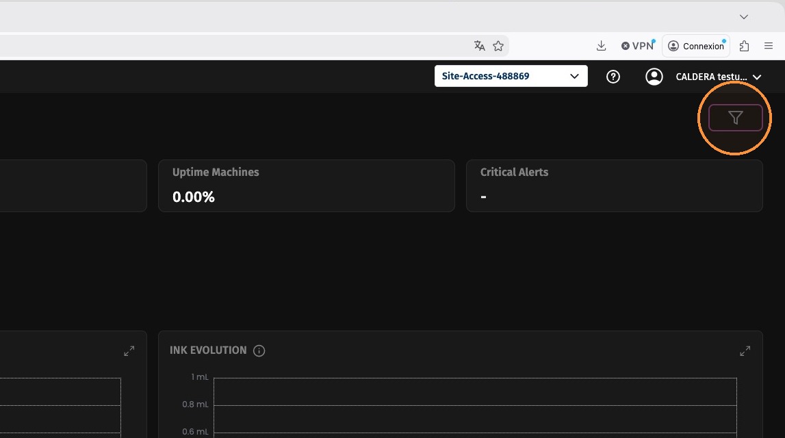 Global Dashboard filter panel