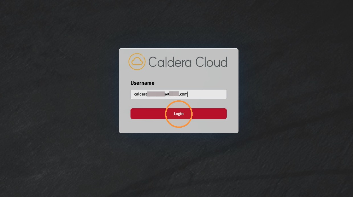 Caldera Cloud login page