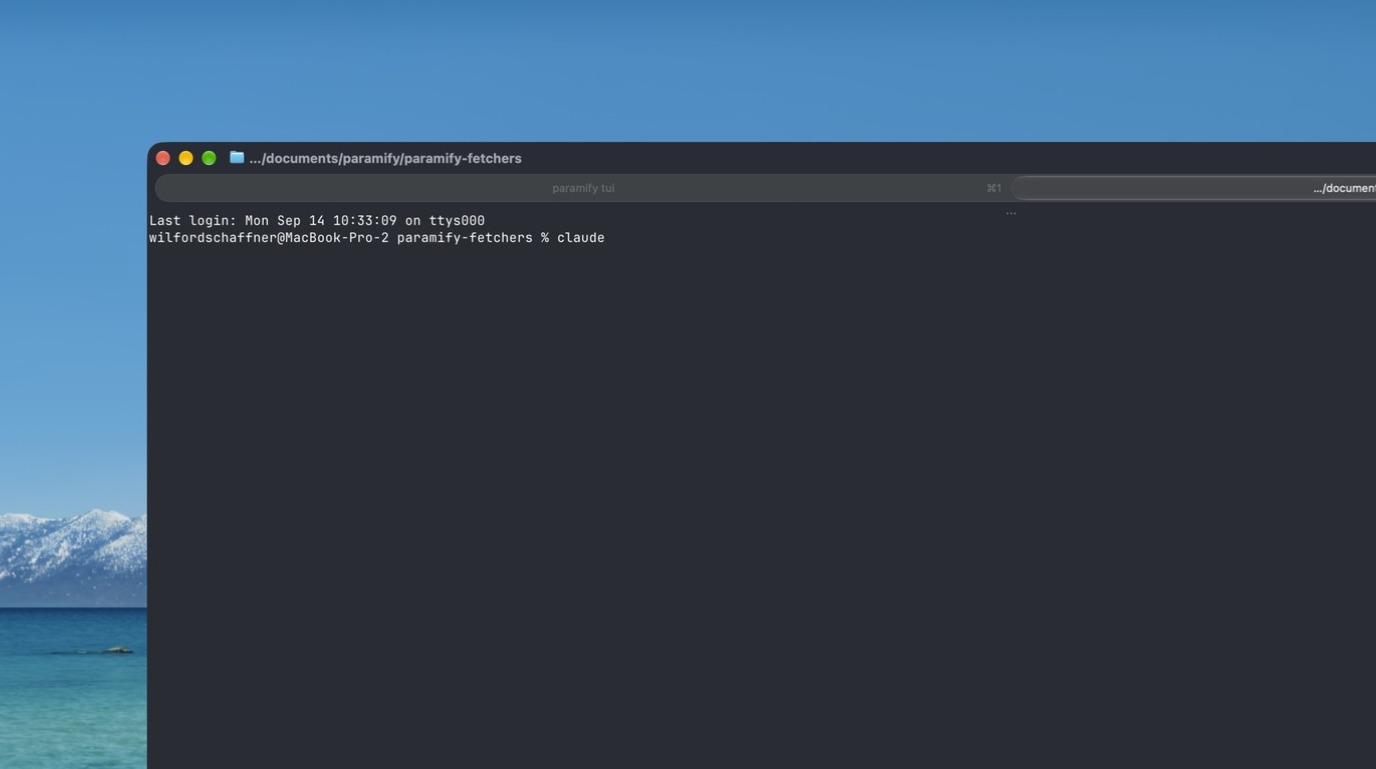 Launching an AI tool with access to the paramify-fetchers directory