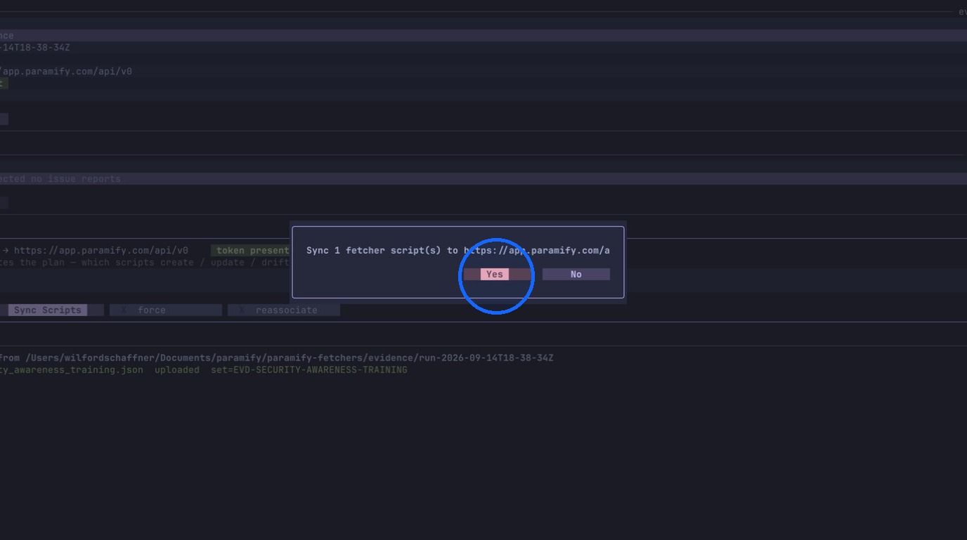 Confirming script synchronization