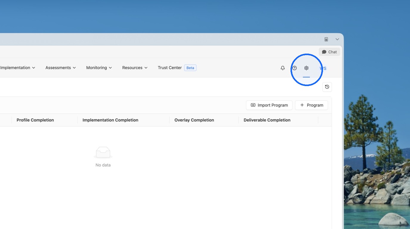 Opening Workspace Settings in Paramify