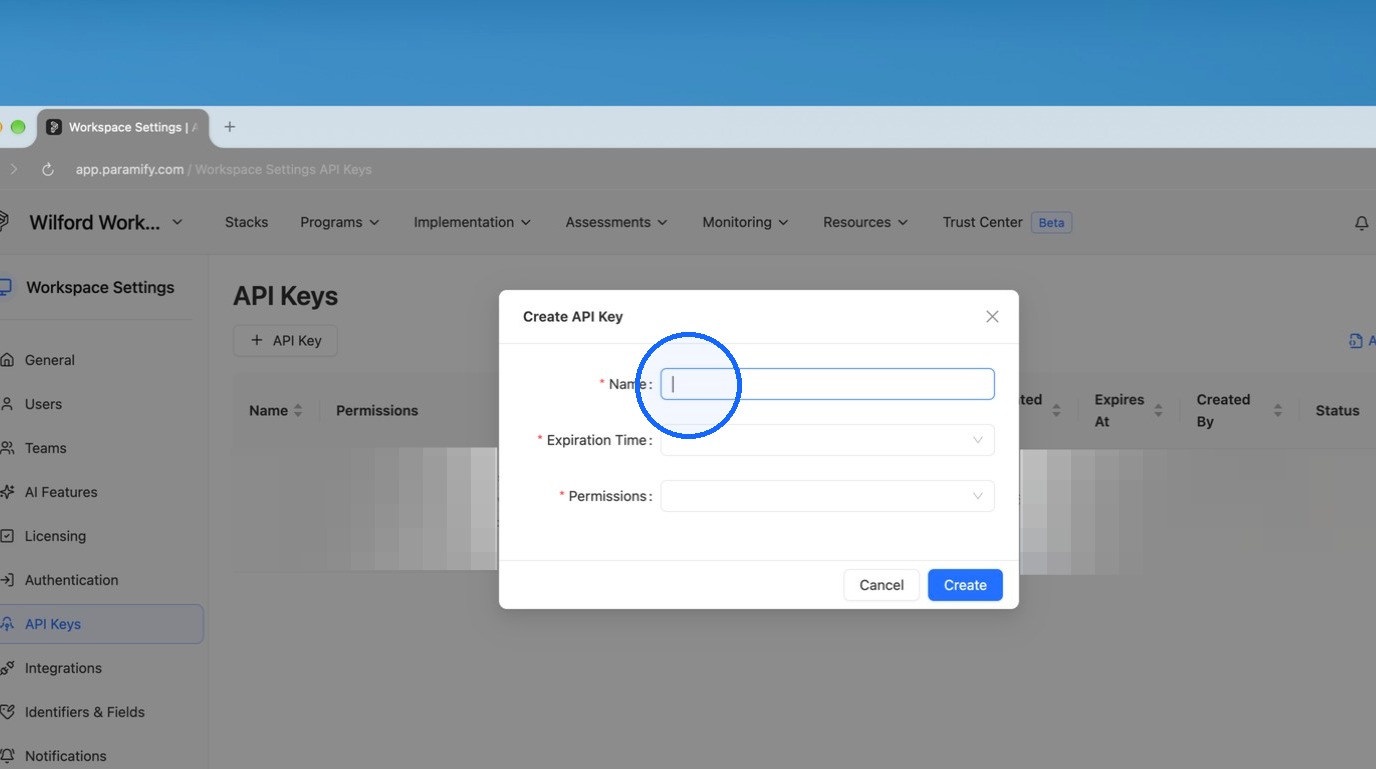 Naming the new API key