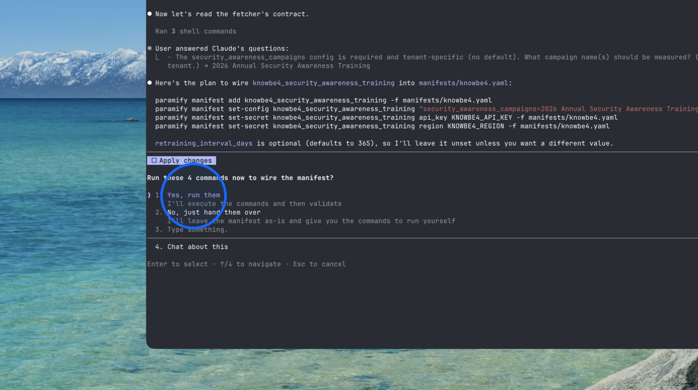 Approving the manifest changes