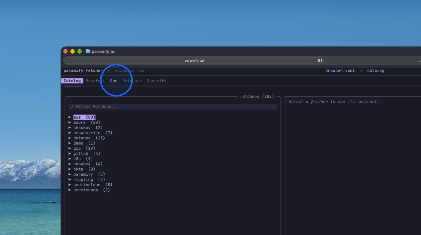 Opening the Run tab