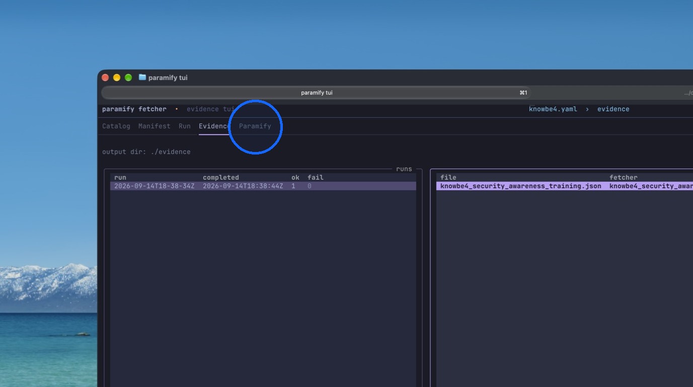 Opening the Paramify tab