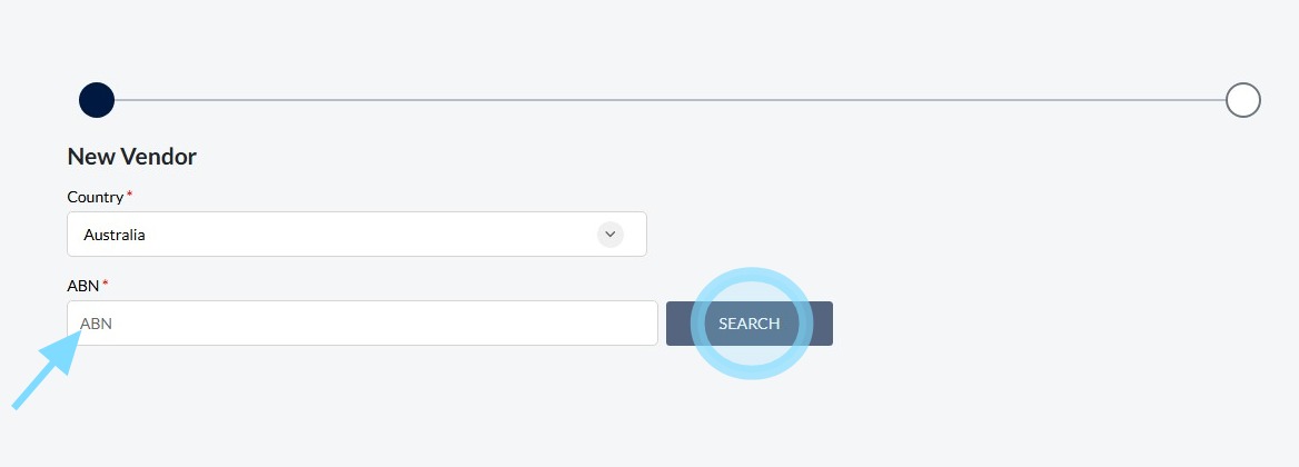 ABN search field