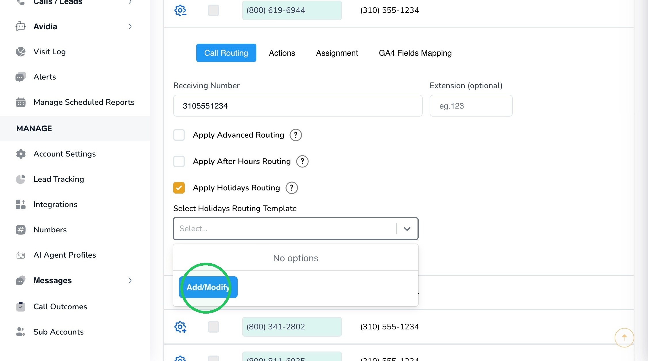 Holidays Routing Template