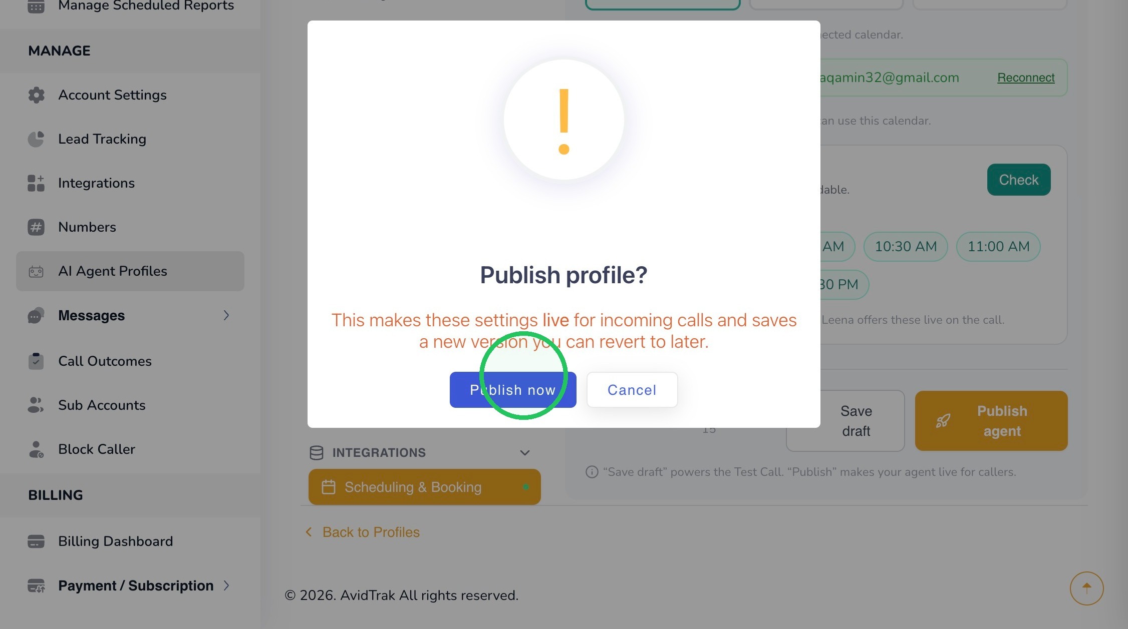 Publish now
