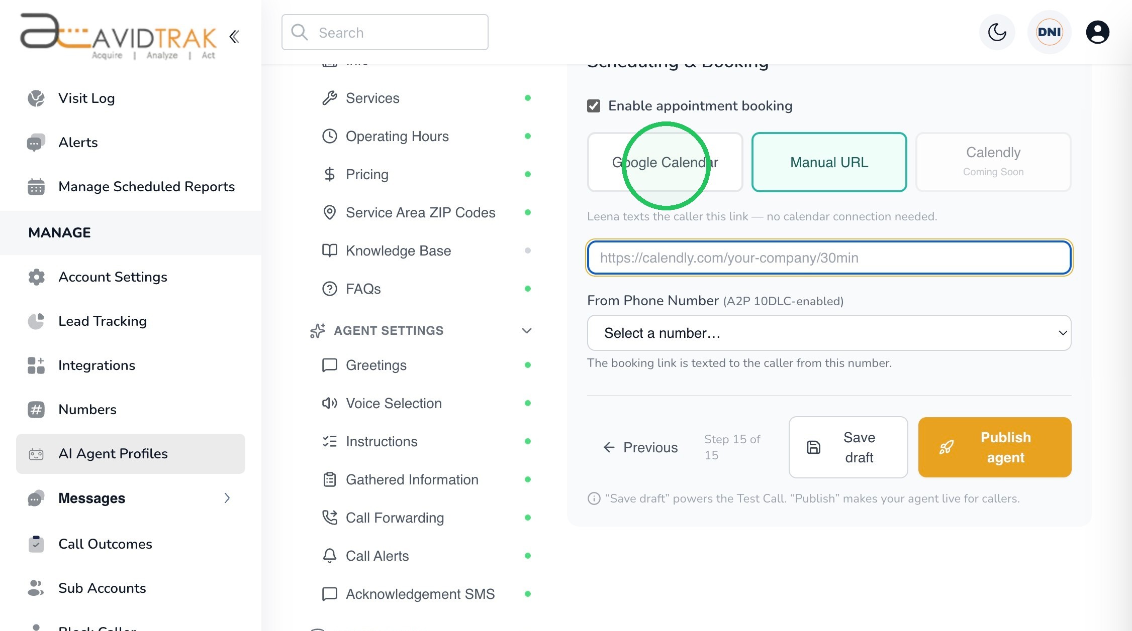 Manual URL setup