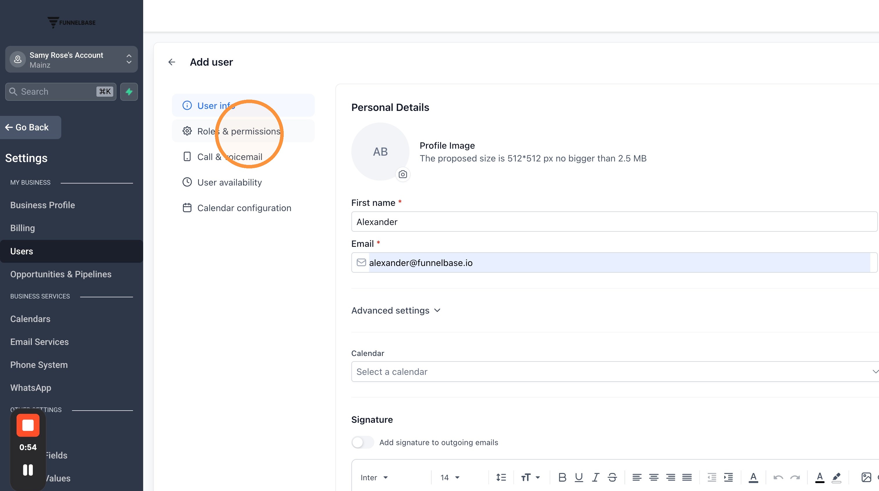 Reiter Roles und permissions