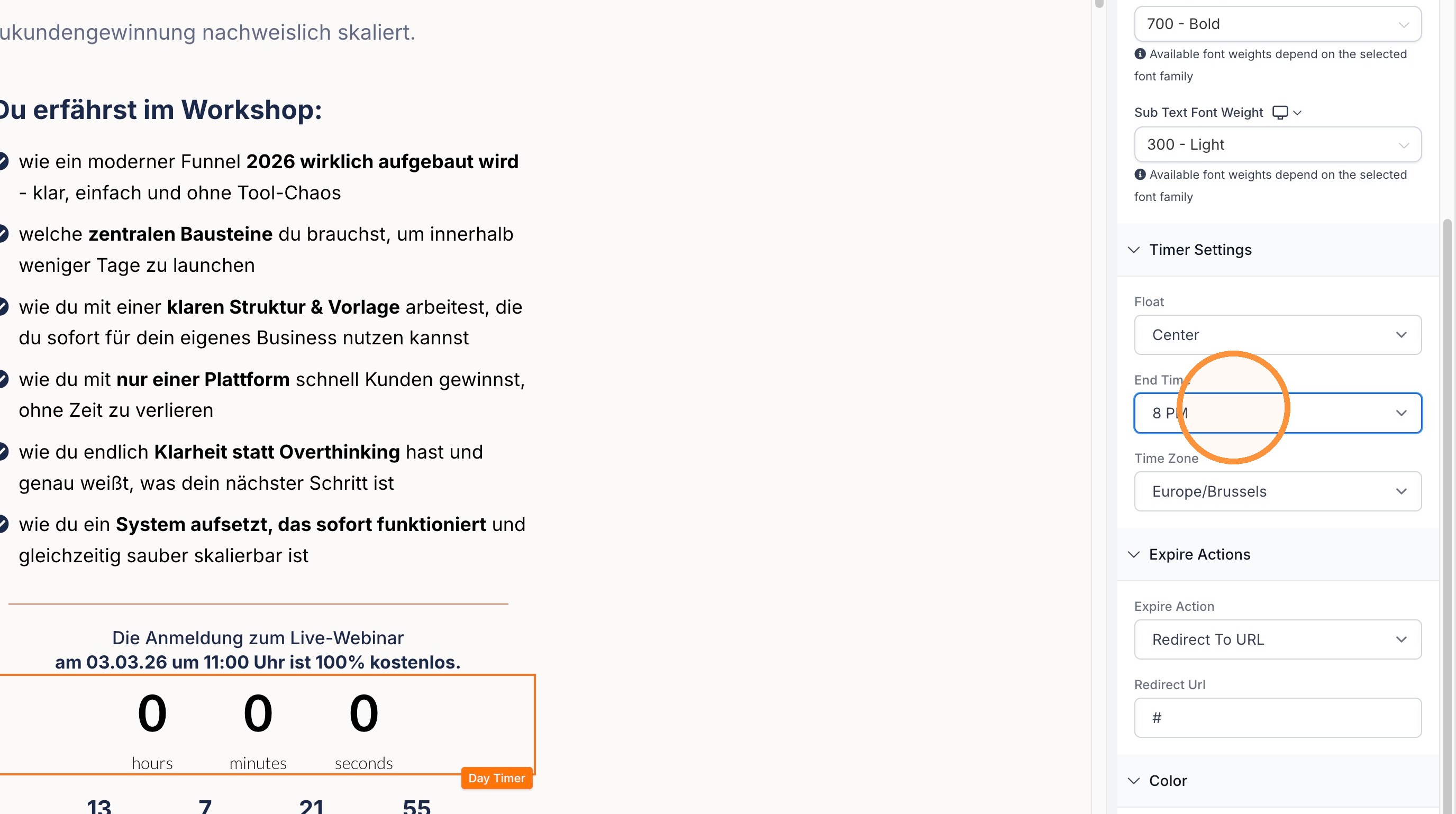 Tägliche Uhrzeit festlegen