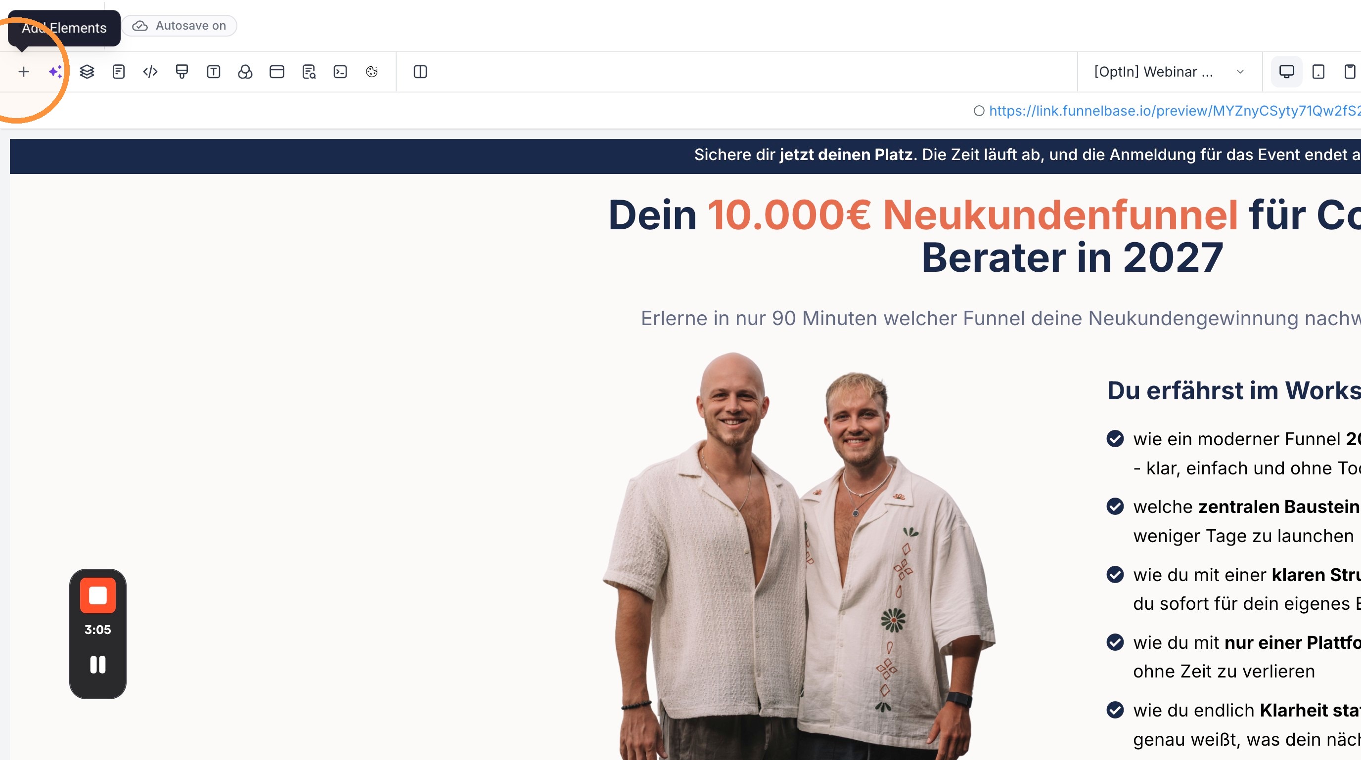 Add Elements im Page Builder