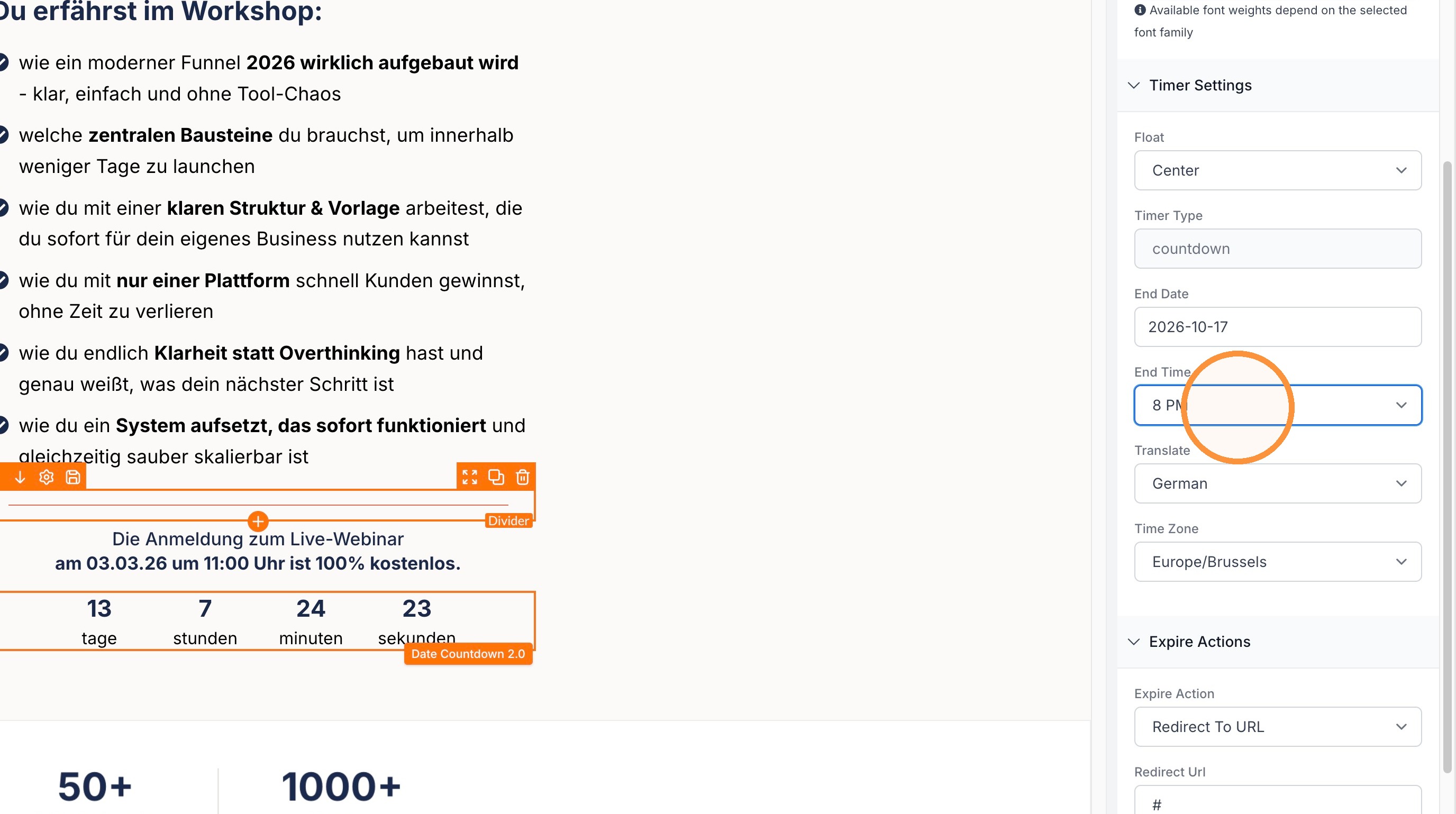 Uhrzeit auswählen