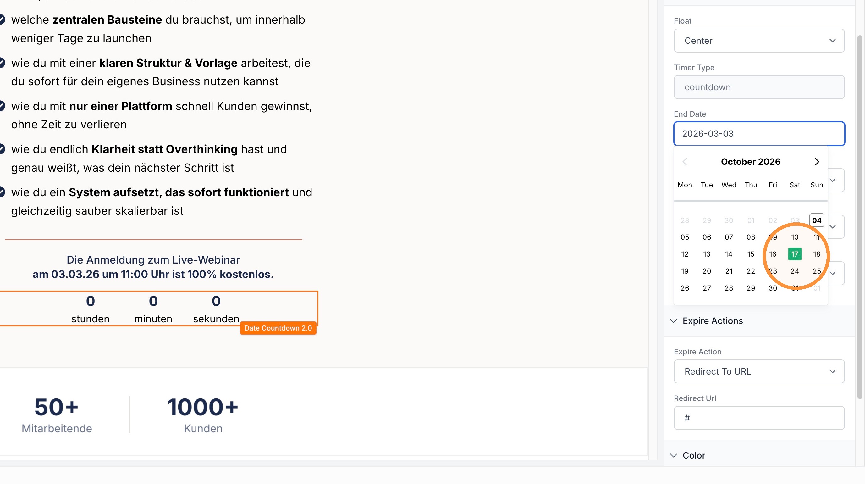 Datum im Kalender wählen