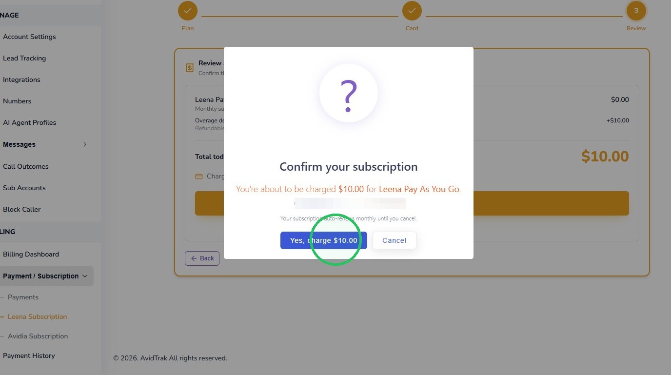 Confirm the Subscription