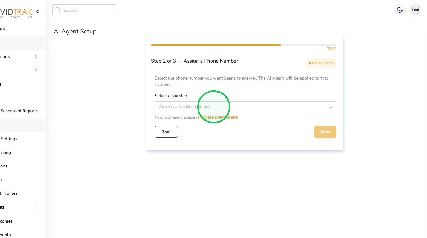 Select the AvidTrak Number