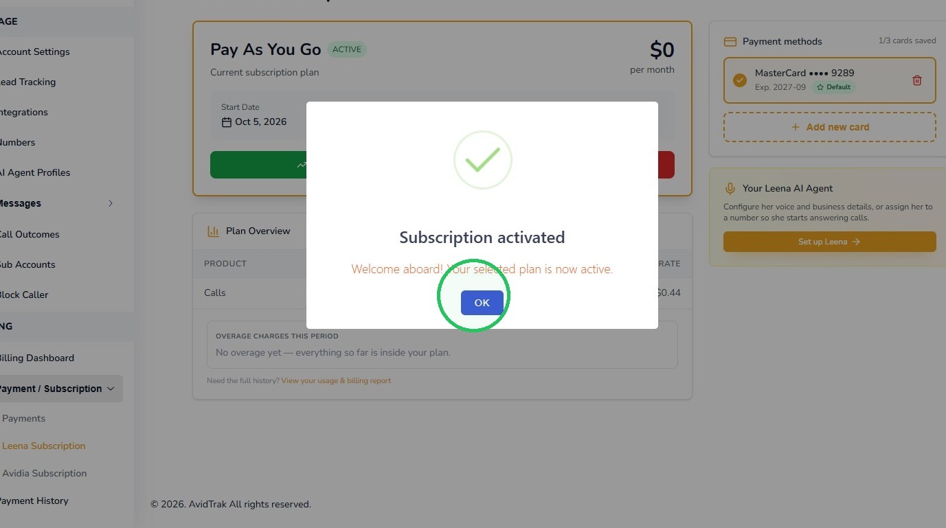 confirmation button