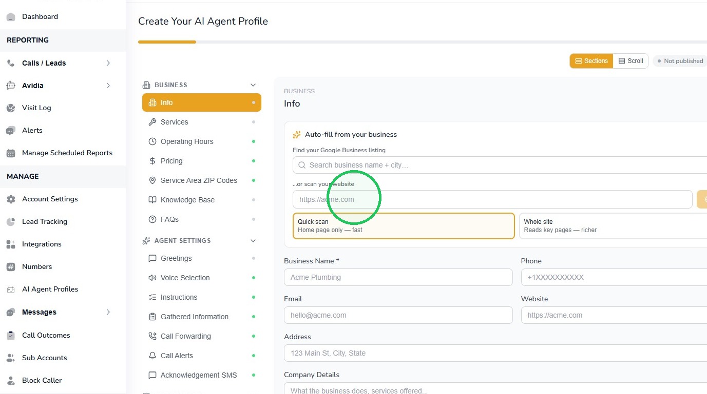 Create Your Leena Profile