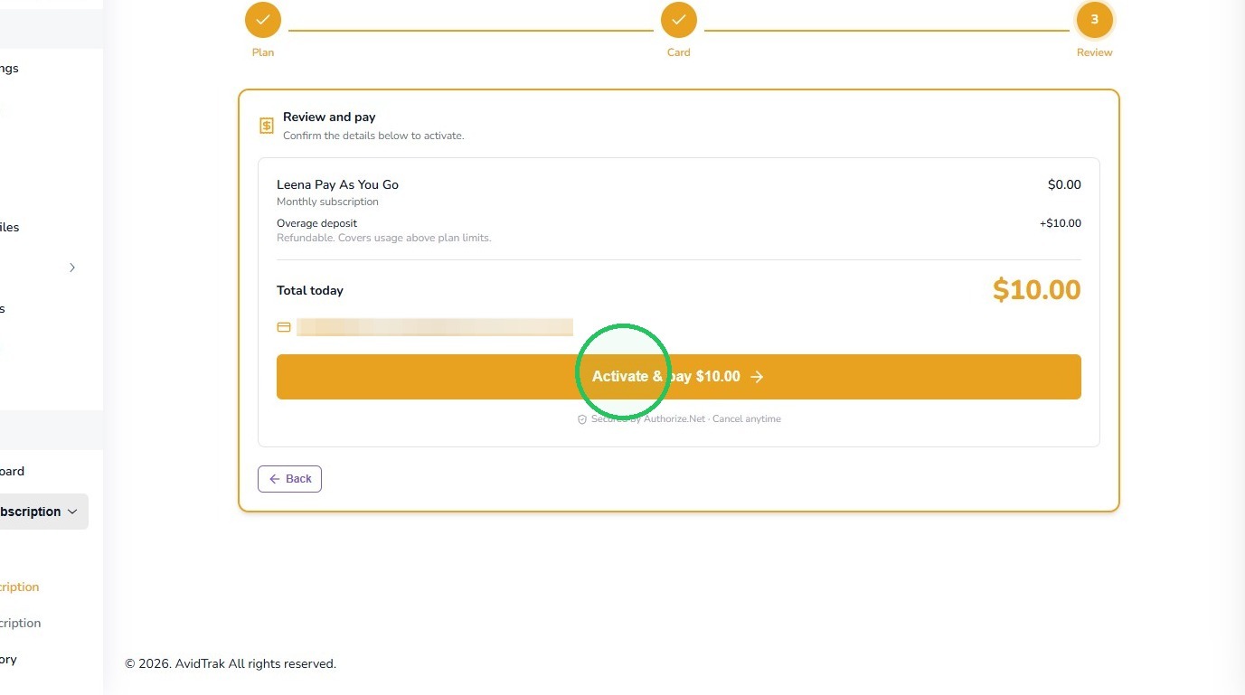 Review the Activation Charge