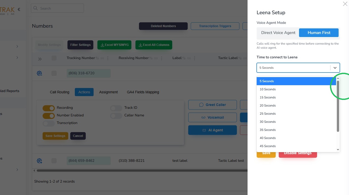 drop down menu