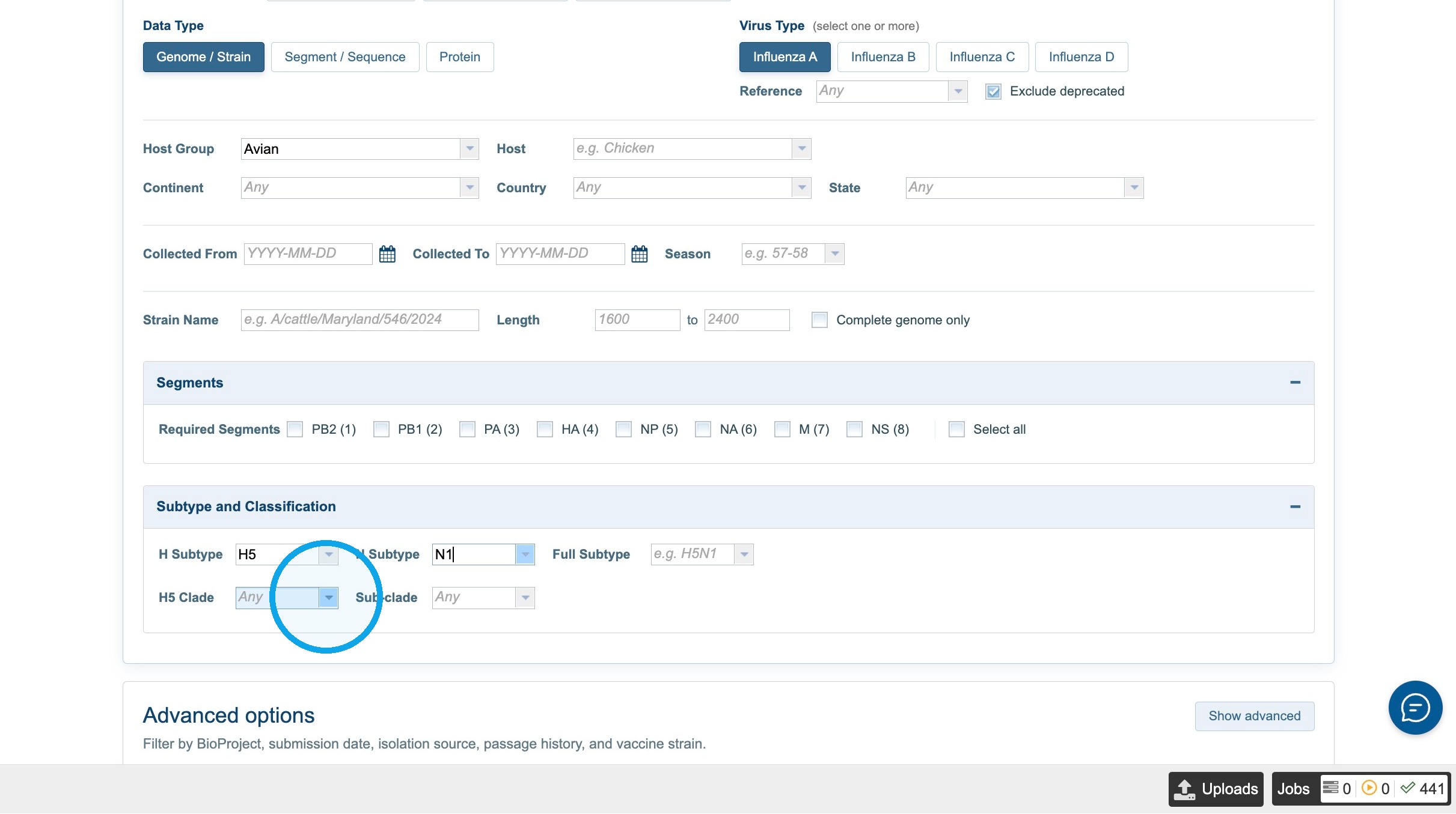 Select H5 clade 2.3.4.4b
