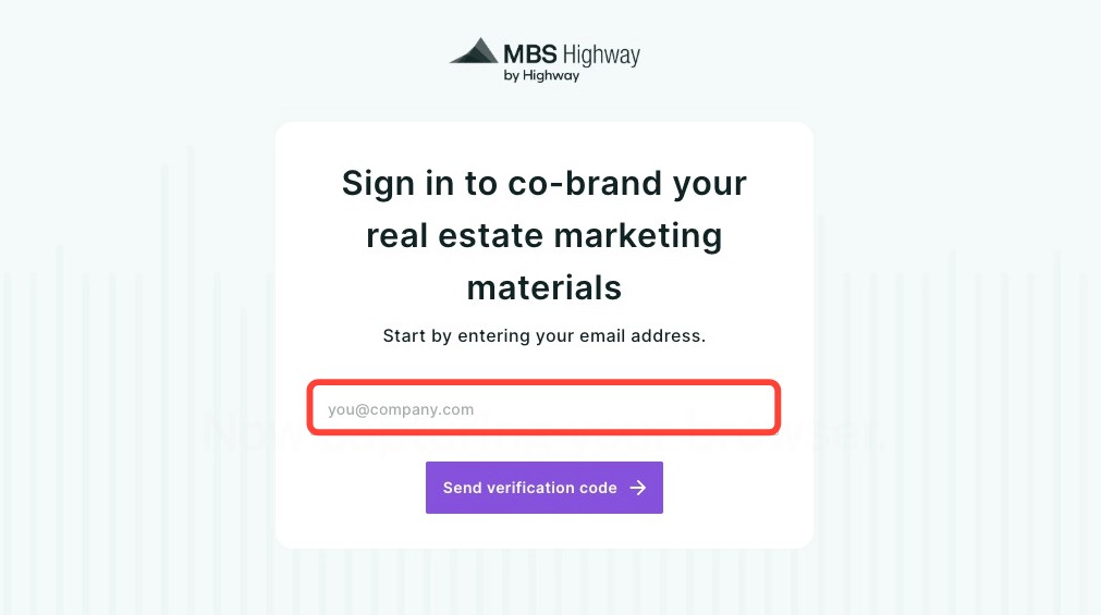 Agent Portal sign-in page with the email field and the Send verification code button