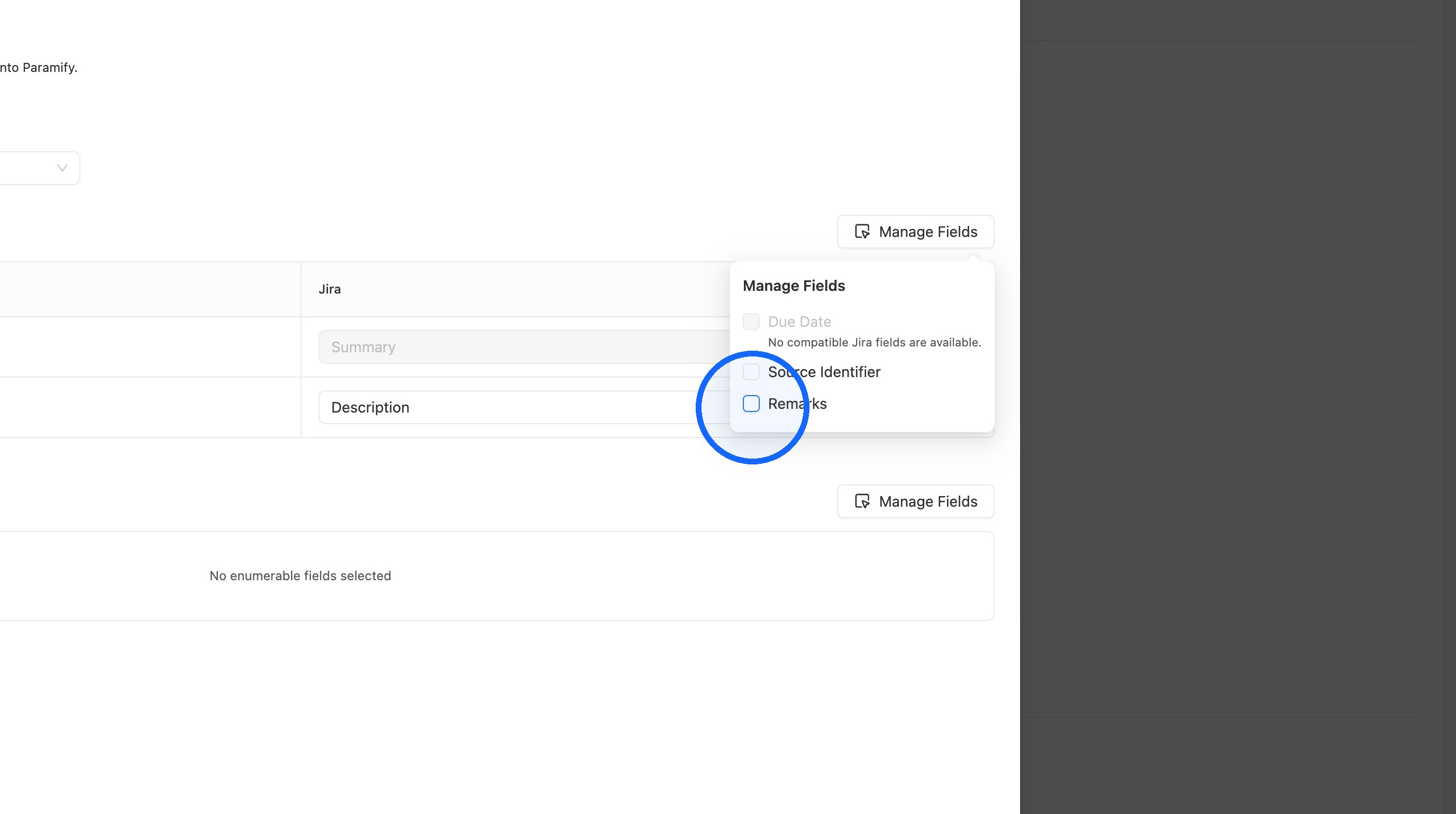 Selecting single value fields to map