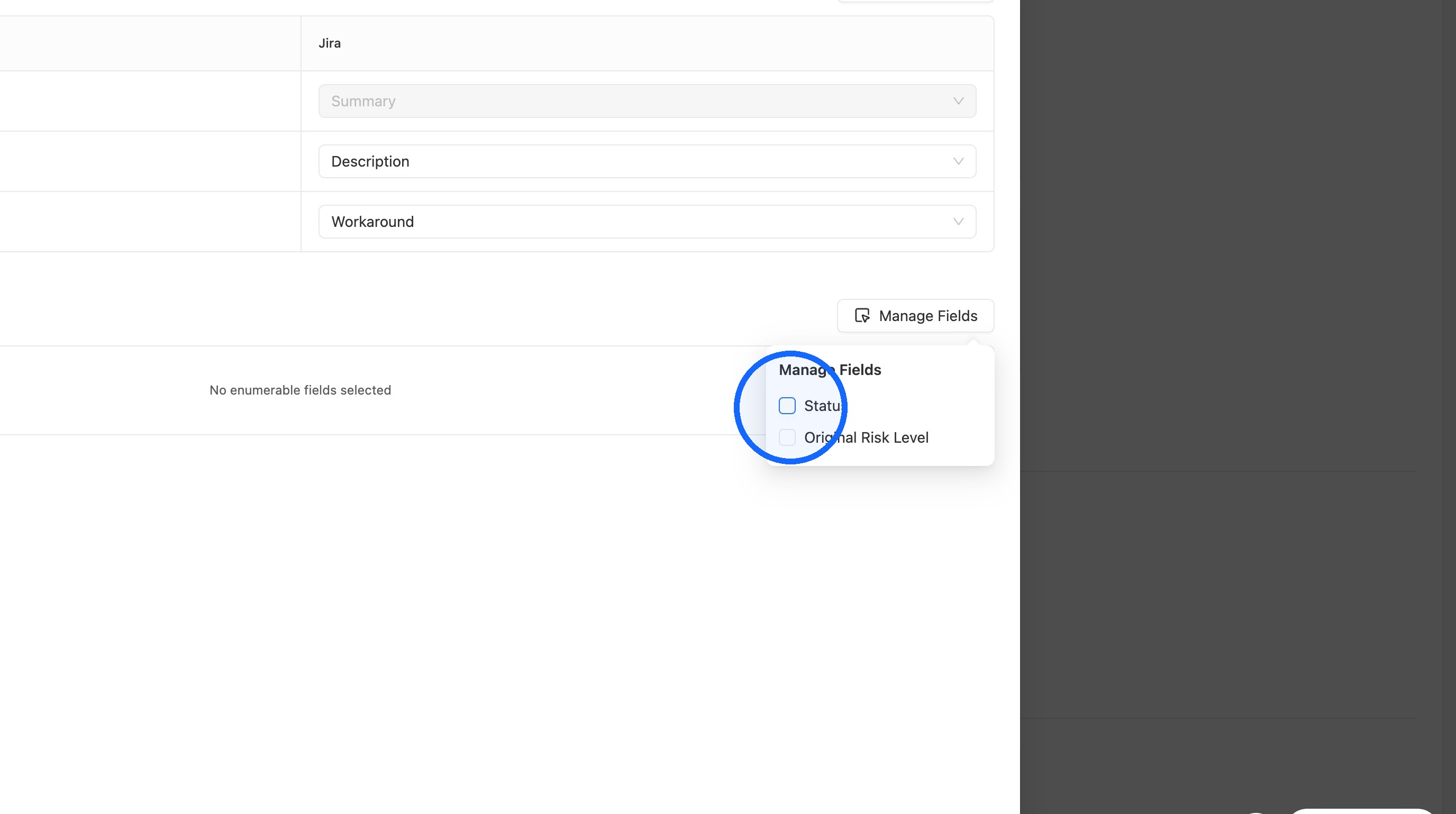 Selecting enumerated fields to map