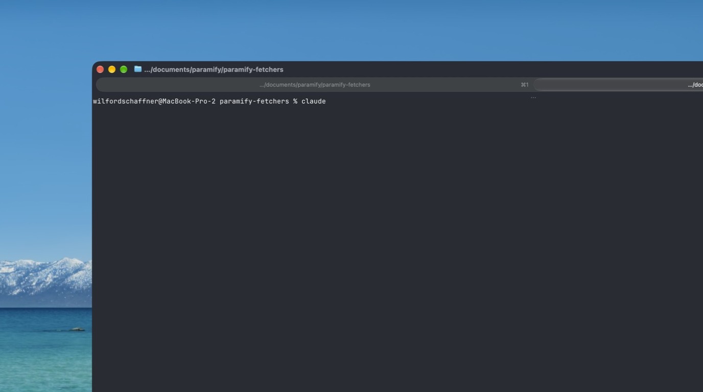 Opening the AI tool in the paramify-fetchers directory